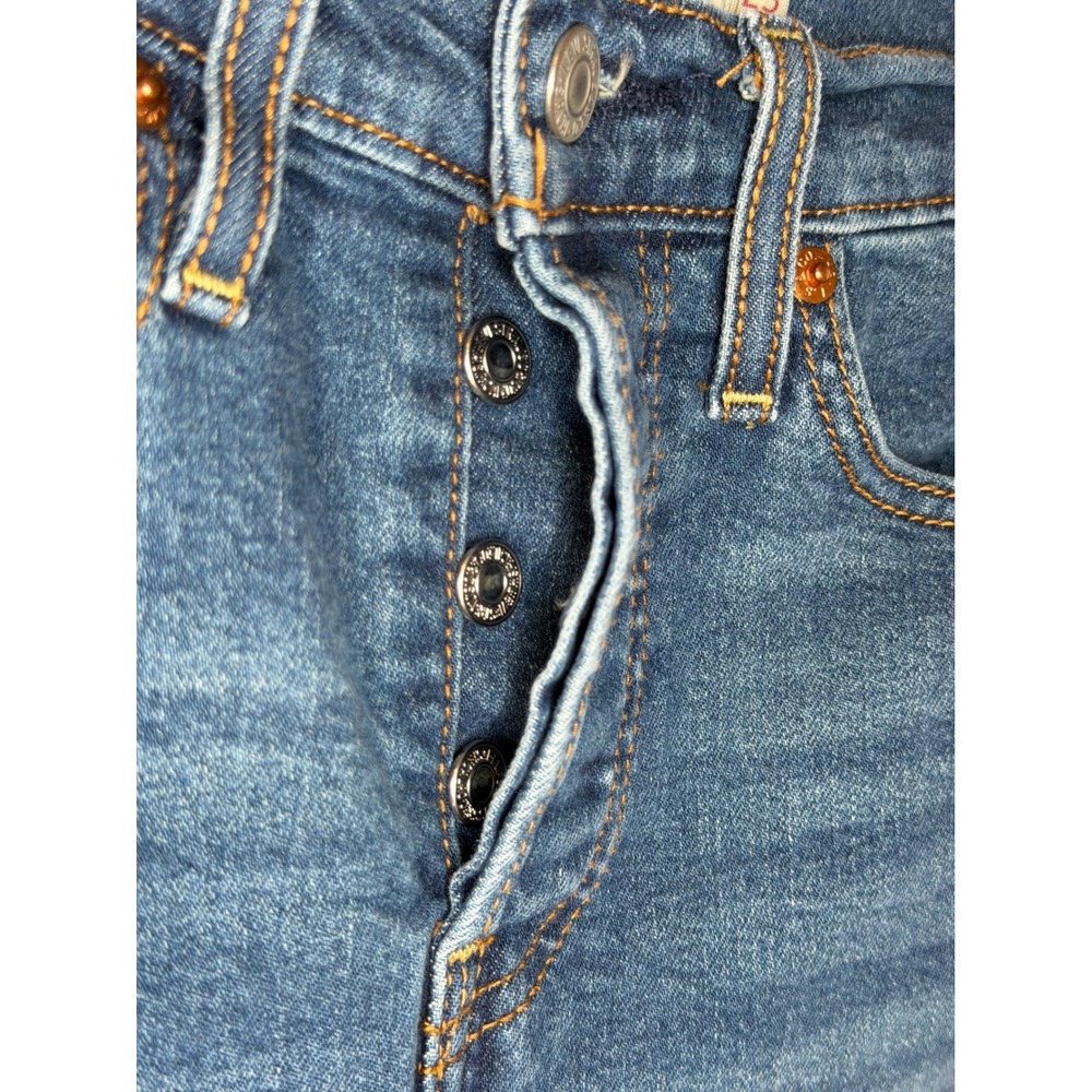 Levis 501 Skinny Jeans Womens 25 Medium Wash High Rise Button Fly Classic Denim - Picture 3 of 8